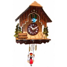 Swinging Girl Clock Traditional With Bluebird