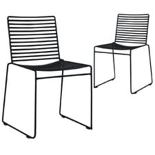 Black Club Wire Dining Chairs (Set of 2)