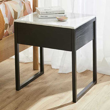Norene Carrara Marble-Top Bedside Table