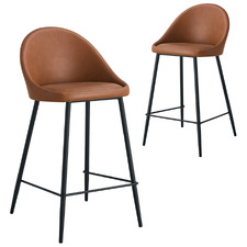 65cm Leon Faux Leather Bar Stools (Set of 2)