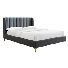 Dark Grey Ethane Winged Platform Bed