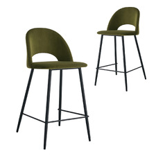 65cm Lantis Velvet Bar Stools (Set of 2)