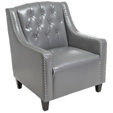 Elsternwick Faux Leather Armchair & Footstool Set