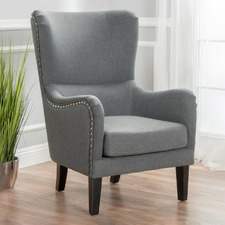 Mid Grey High Back Fabric Armchair