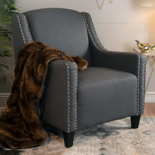 Dark Grey Davenport Fabric Armchair