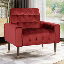 Bartos Button-Tufted Velvet Armchair