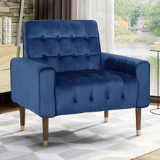 Bartos Button-Tufted Velvet Armchair