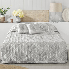 Silver Quilted Tanaquil Fitted Bedspread