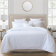 White Byron Cotton-Blend Quilt Cover Set