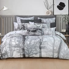 Grey Myrtleford Cotton Sateen Quilt Cover Set