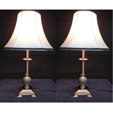 49cm Lily Table Lamp With Black Rim (Set of 2)