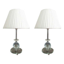 Glass & Crystal Empire Table Lamps (Set of 2)