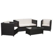 4 Piece Sorrento PE Outdoor Wicker Lounge Set