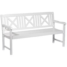 Santa Cruz White 3 Seater Outdoor Timber Bench