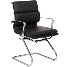 Eames Premium Leather Replica Soft Pad Management Visitor Chair