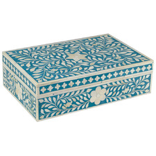 Sapphire Laverne Floral Bone Inlay Decorative Box