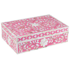 Pink Laverne Floral Shell Inlay Decorative Box