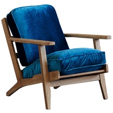 Coila Solid Oak & Velvet Leisure Armchair