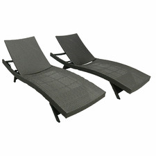 Grey Willow Sun Lounges (Set of 2)