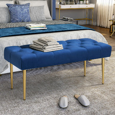 Nattu Velvet Ottoman Bench