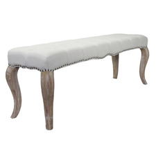Simona Oak Wood Ottoman Bench