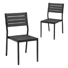 Armless Sara Outdoor Dining Chairs (Set of 2)