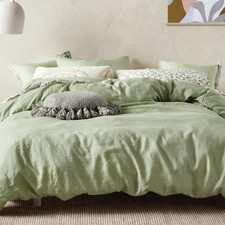 Wasabi Nimes Linen Quilt Cover Set