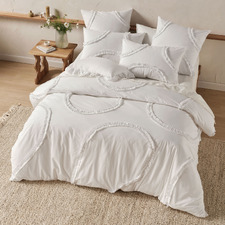 White Gianna Cotton Percale Quilt Cover Set