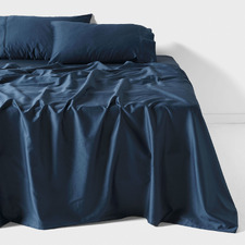 Navy Augusta 500TC Cotton Sateen Sheet Set