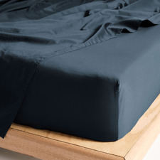Navy Augusta 500TC Cotton Sateen Fitted Sheet