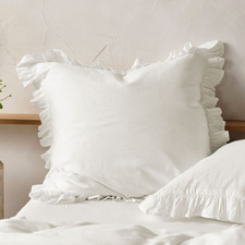 Vintage Ruffle Linen-Blend European Pillowcase