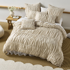 Natural Layla Cotton Voile Quilt Cover Set