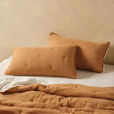 Somerset Cinnamon Cotton Muslin Pillow Shams (Set of 2)