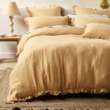 Saffron Lucy Cotton Muslin Quilt Cover Set