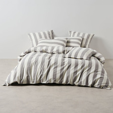 Steel Vintage Cotton & Linen Quilt Cover Set