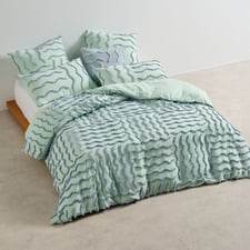 Mint Metung Cotton Chenille Quilt Cover Set