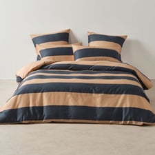 Rugby Stripe Cotton Sateen Quilt Cover Set