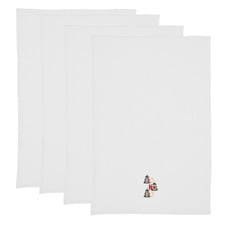 Embroidered Ho Ho Ho Cotton Waffle Tea Towels (Set of 4)