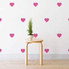 Midi Love Hearts Wall Decal