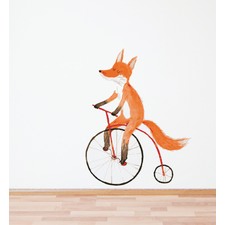 Fox On A Bike Wall Decal
