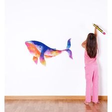 Colourful Sunset Whale Wall Sticker