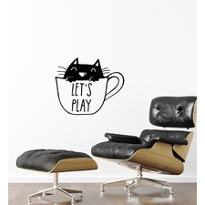 Lets Play Cat Mug Wall Sticker