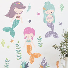 3 Mermaids Wall Decal