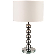 Chrome Ball Table Lamp with White Shade