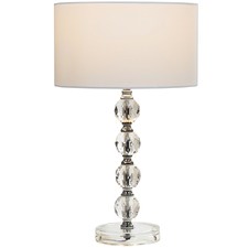 48cm White Bergerac Acrylic & Steel Table Lamp