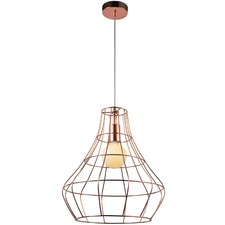 Ruben 1 Light Pendant Light with Copper Cage