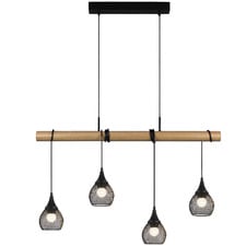 Lilas Metal & Wood 4 Light Pendant