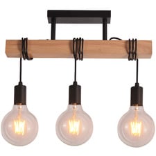 Lister Timber Semi Flush Ceiling Light