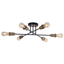 Grover Metal 6 Lamp Semi Flush Ceiling Light
