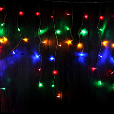480 Multi-Coloured Solar LED Icicle Curtain Fairy Lights